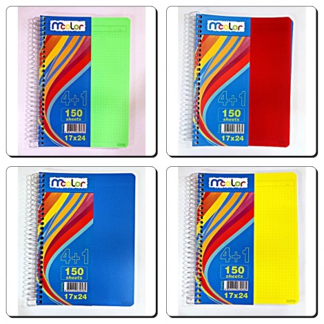 Ayraçlı Defter 17x24 4+1 150 Sayfa