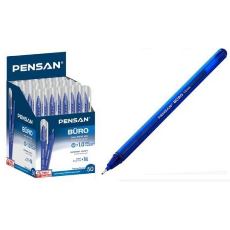 Pensan Büro tükenmez kalem mavi 1mm 50'li