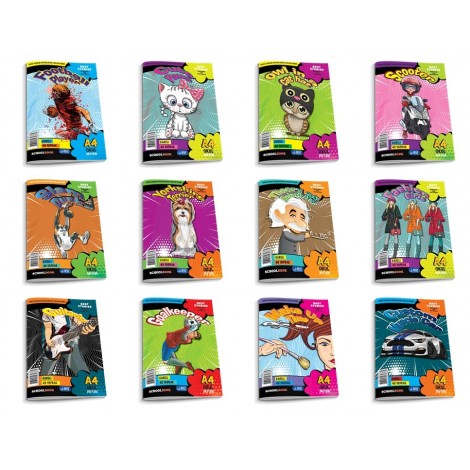 A5 Defter Karton Kapak 80 Yp Kareli (12'li paket )