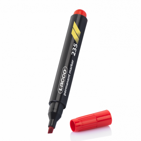 Lacco Permanent Markör Marker kesik uç koli kalemi kırmızı - 235-3