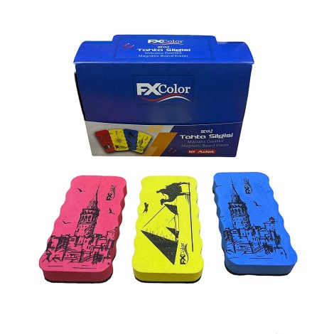 Fx Color Tahta Silgisi Mıknatıslı 12'li Paket
