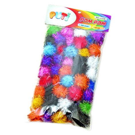 Puti Ponpon Metalik 30mm 24'lü paket