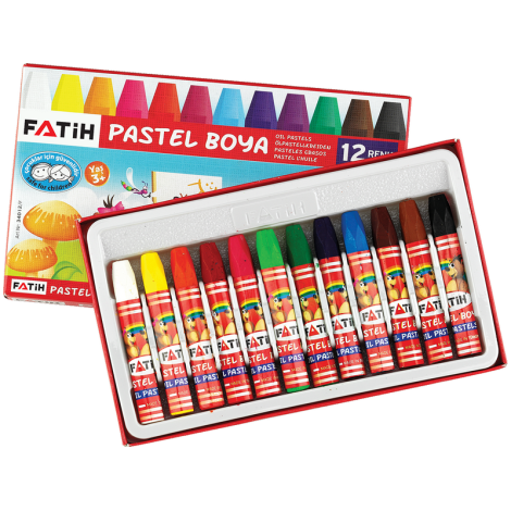 Fatih 12 Renk pastel boya yeni formül king size