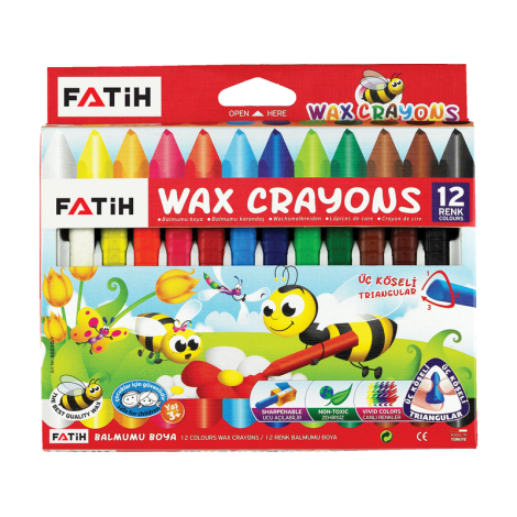 Fatih Üçgen Crayon 12 Renk Jumbo Mum Boya