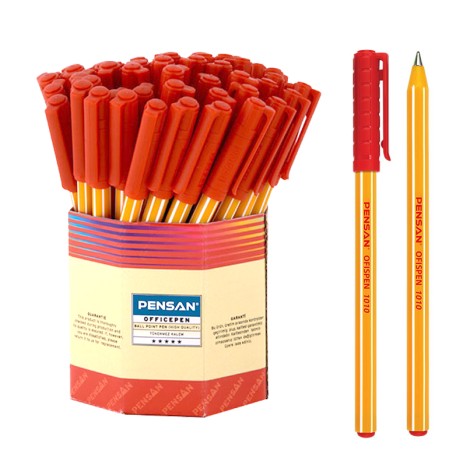 Pensan Ofispen 1010 tükenmez kalem kırmızı 1mm 60'lı