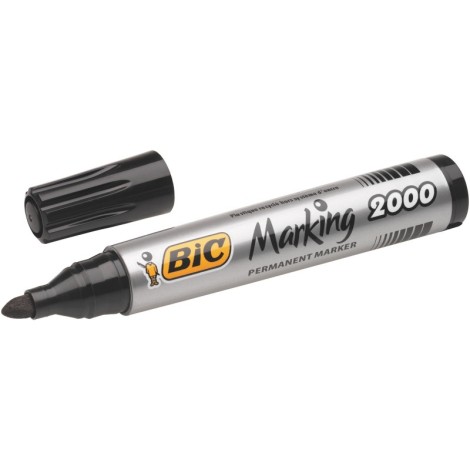 Eco 2000 Marker yuvarlak uç koli kalemi siyah 12'li