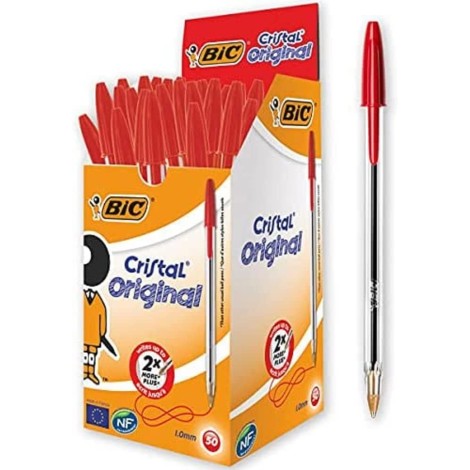 Bic Cristal Medium Tükenmez Kalem Kırmızı 50'li