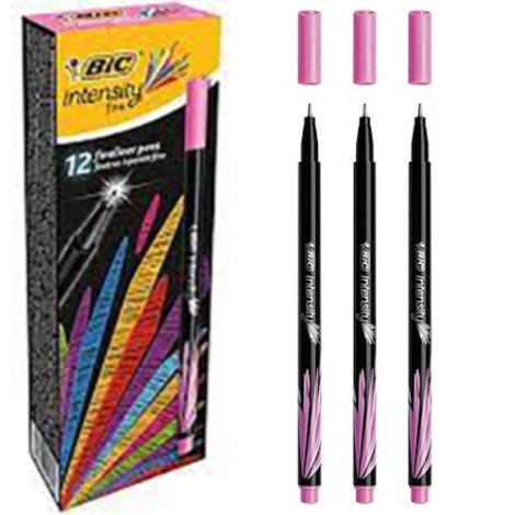 Bic Intensity Fineliner keçeli kalem pembe 0.4mm 12'li