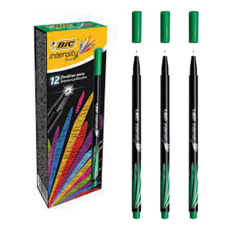 Bic Intensity Fineliner keçeli kalem yeşil 0.4mm 12'li