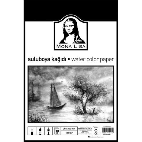 Monalisa sulu boya kağıdı 25×35 cm 160 gr. 10 yaprak