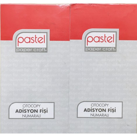Pastel Adisyon Fişi Otokopili Numaralı 24'Lü