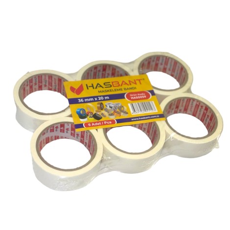 Has Bant Maskeleme Bandı 36mm x 20m 6'lı Paket