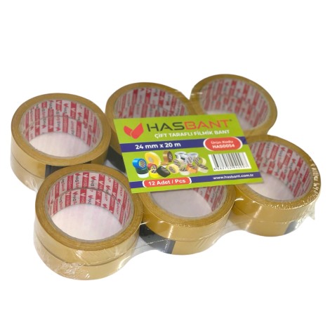 Has Bant Çift Taraflı Bant 24mm x 20m 12'li Paket