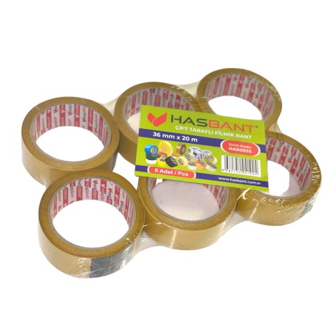 Has Bant Çift Taraflı Bant 36mm x 20m 6'lı Paket