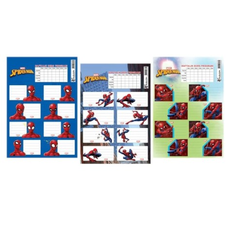 Keskin Color Spiderman 3'lü Ders Programlı Etiket