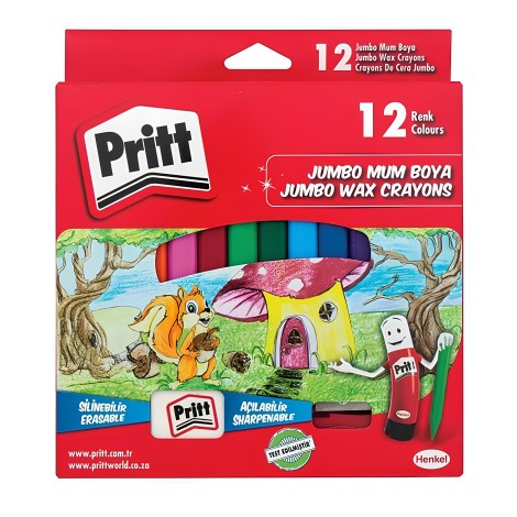 Pritt Pastel Boya Jumbo Silinebilir Üçgen 12 Lİ 1655739