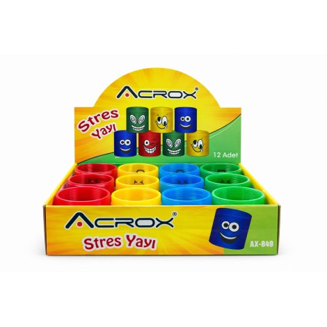 Acrox Büyük Boy Emoji'li Stres Yayı 12 li