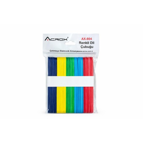 Acrox Renkli Dil Çubuğu Kalın 50'li