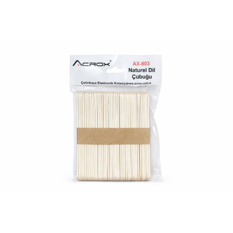 Acrox Naturel Dil Çubuğu Kalın 50'li