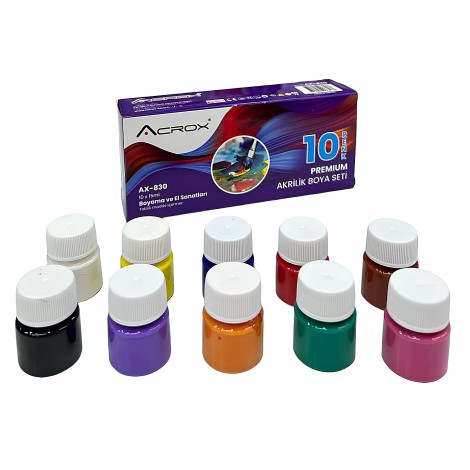 Acrox Akrilik Boya 10 Renk x 15ml