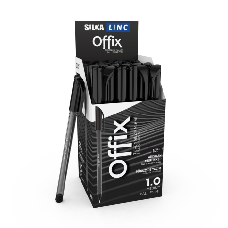 Silka Linc Offix Siyah Tükenmez Kalem 50'li Paket