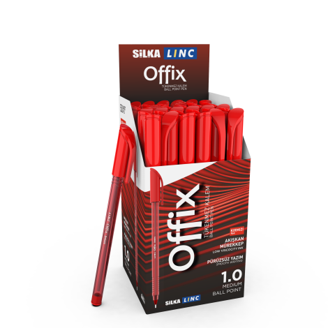 Silka Linc Offix Kırmızı Tükenmez Kalem 50'li Paket