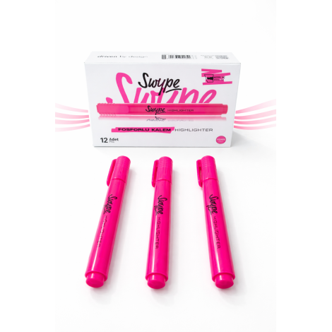 Suype Fosforlu Kalem Pembe 12'li Paket ( YENİ KASA )