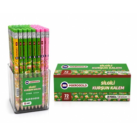 Mikro Gold Sİlgili Kurşun Kalem 72'li Paket ( Yeşil )