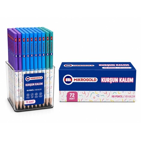 Mikro Gold Desenli Kurşun Kalem 72'li Paket ( Mor)