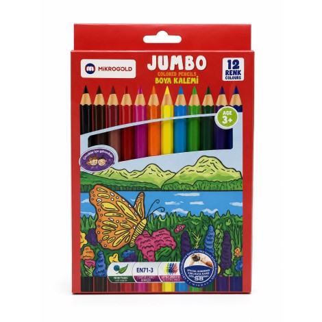 Mikro Gold Jumbo Kuru Boya 12'Li 6'lı Paket