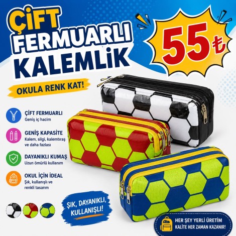 Taraftar Kalemlik Çift Fermuarlı 12'li Paket
